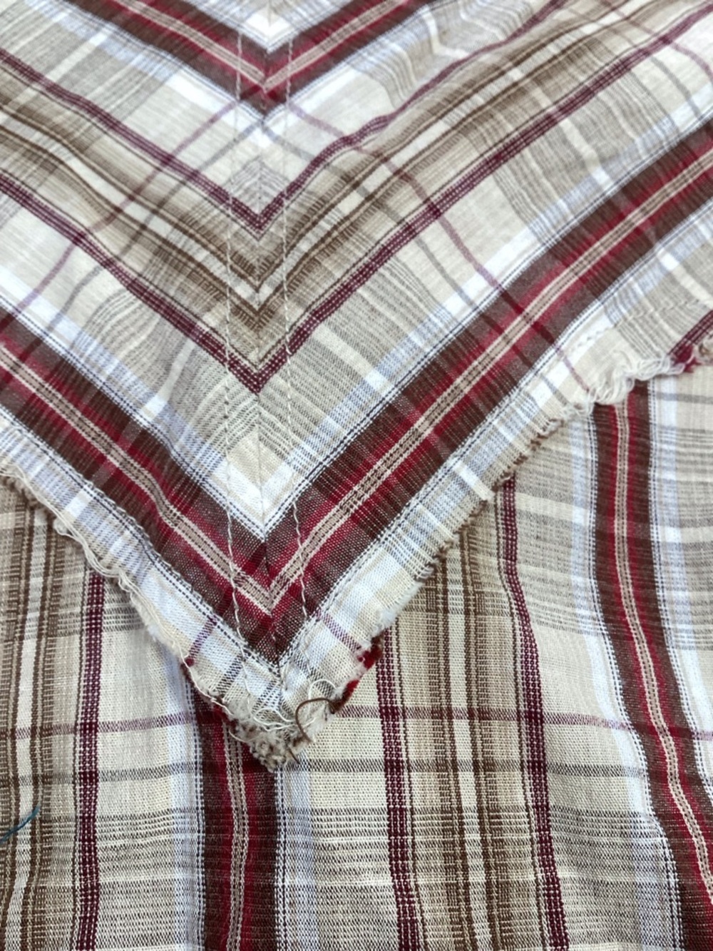 90’s Hawk Men's Brown Plaid Pearl Button Fringe Embroidered Western Shirt XL - Picture 10 of 10